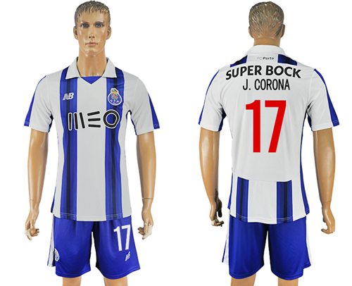 Oporto #17 J.Corona Home Soccer Club Jersey - Click Image to Close